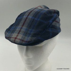 T.F. Laurence Boy's Toddler Newsboy Cap 2T 3T Plaid Gatsby Tweed Blue Wool Hat